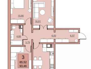 ул. Еремина, д. 10 - купить 3-комнатную квартиру, Саратов 573893